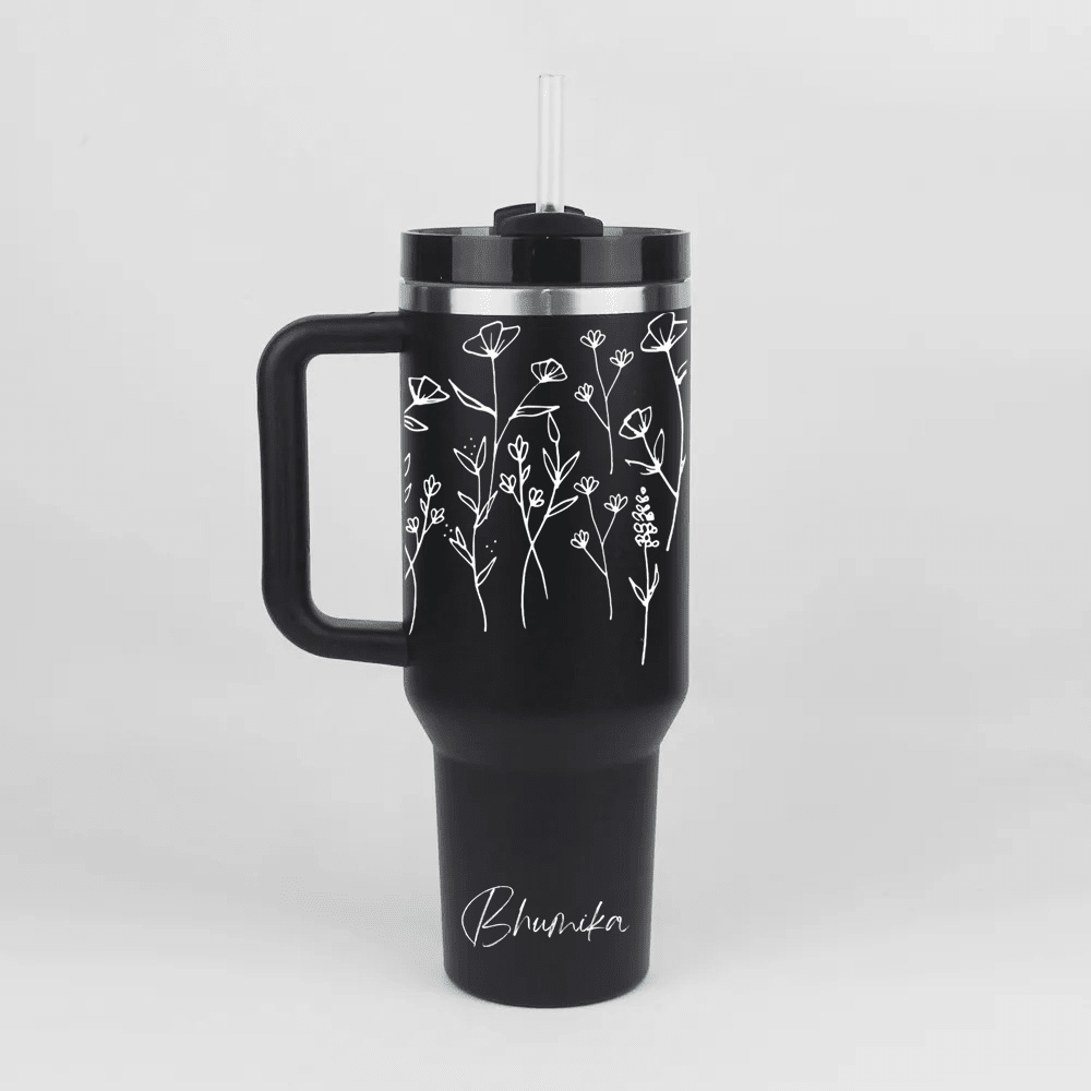 Personalized FleurFlow™ Tumbler with Straw & Lid - Memories Insite
